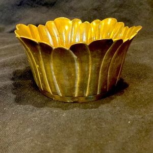 Vintage Solid Brass Flower Shaped Bowl